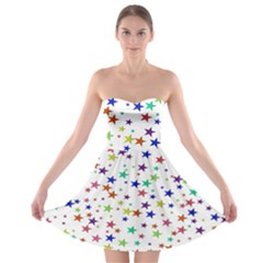 Star Random Background Scattered Strapless Bra Top Dress by Hannah976