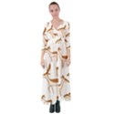 Seamless Deer Pattern Design Button Up Maxi Dress View1