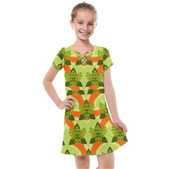 Texture Plant Herbs Herb Green Kids  Cross Web Dress by Hannah976