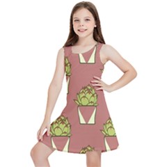 Cactus Pattern Background Texture Kids  Lightweight Sleeveless Dress by Hannah976