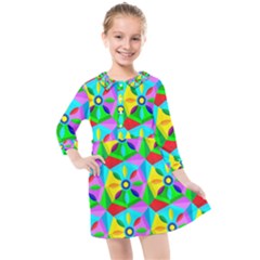 Star Texture Template Design Kids  Quarter Sleeve Shirt Dress by Hannah976