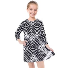 Pattern Tile Repeating Geometric Kids  Quarter Sleeve Shirt Dress by Hannah976