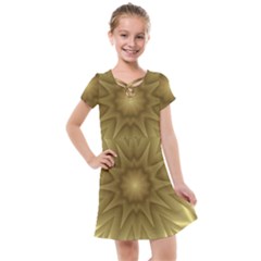 Background Pattern Golden Yellow Kids  Cross Web Dress by Hannah976