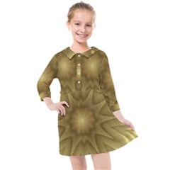 Seamless Pattern Green Garden Kids  Quarter Sleeve Shirt Dress by Hannah976