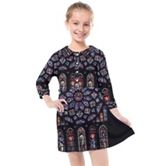 Rosette Cathedral Kids  Quarter Sleeve Shirt Dress by Hannah976