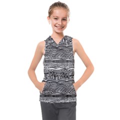 Ethno Seamless Pattern Kids  Sleeveless Hoodie by Hannah976