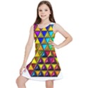 Cube Diced Tile Background Image Kids  Lightweight Sleeveless Dress View1