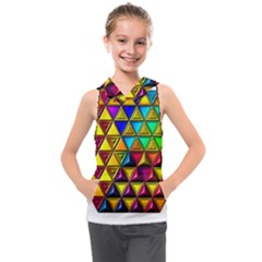 Cube Diced Tile Background Image Kids  Sleeveless Hoodie by Hannah976