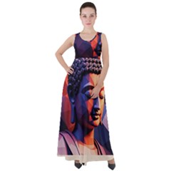 Let That Shit Go Buddha Low Poly (6) Empire Waist Velour Maxi Dress by 1xmerch