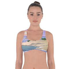 Vacation Island Sunset Sunrise Got No Strings Sports Bra by Sarkoni