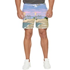 Vacation Island Sunset Sunrise Men s Runner Shorts by Sarkoni