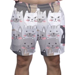 Cute Cats Seamless Pattern Men s Shorts by Sarkoni