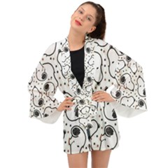 Dog Pattern Long Sleeve Kimono by Sarkoni