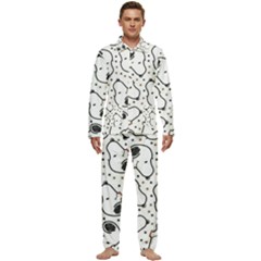 Dog Pattern Men s Long Sleeve Velvet Pocket Pajamas Set by Sarkoni