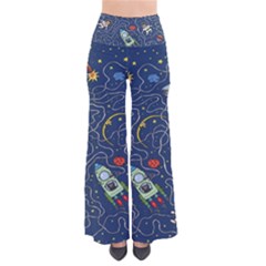 Cat Cosmos Cosmonaut Rocket So Vintage Palazzo Pants by Grandong