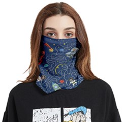 Cat Cosmos Cosmonaut Rocket Face Covering Bandana (two Sides) by Grandong