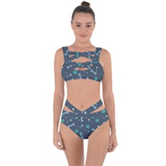 Bons Foot Prints Pattern Background Bandaged Up Bikini Set  by Grandong