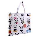 Playing Pandas Cartoons Zipper Large Tote Bag View2