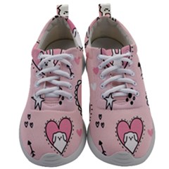 Cartoon Cute Valentines Day Doodle Heart Love Flower Seamless Pattern Vector Mens Athletic Shoes by Apen