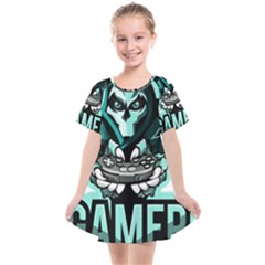 Gamer Illustration Gamer Video Game Logo Kids  Smock Dress by Sarkoni