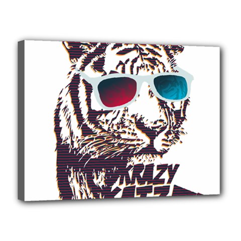 Krazy Katz 3d Tiger Roar Animal Canvas 16  X 12  (stretched) by Sarkoni