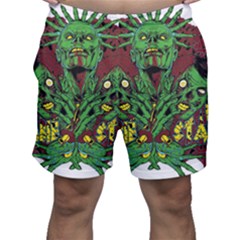 Zombie Star Monster Green Monster Men s Shorts by Sarkoni