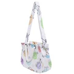 Cartoon Bird Cute Doodle Bird Rope Handles Shoulder Strap Bag by Bedest