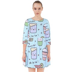 Drinks Cocktails Doodle Coffee Smock Dress by Apen