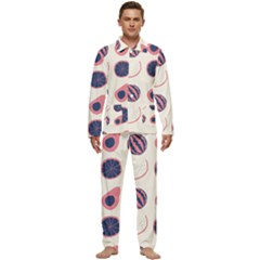 Fruits Halves Pattern Design Men s Long Sleeve Velvet Pocket Pajamas Set by Apen