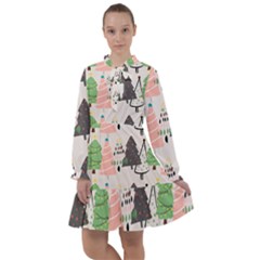 Christmas Trees Icons All Frills Chiffon Dress by Apen