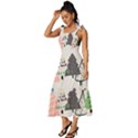 Christmas Trees Icons Tie-Strap Tiered Midi Chiffon Dress View2