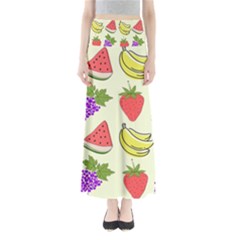 Fruits Pattern Background Food Full Length Maxi Skirt by Apen