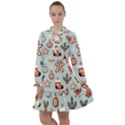 Christmas Cartoon Pattern All Frills Chiffon Dress View1