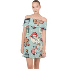 Christmas Decoration Angel Off Shoulder Chiffon Dress by Apen