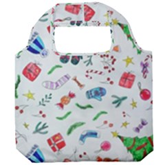 New Year Christmas Winter Pattern Foldable Grocery Recycle Bag by Apen