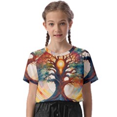 Tree Cosmic Spiritual Meditation Kids  Basic T-shirt by Apen