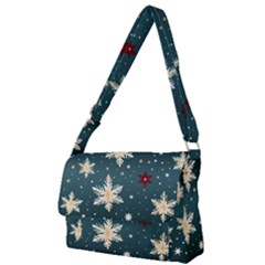 Snowflakes Winter Snow Full Print Messenger Bag (l) by Apen