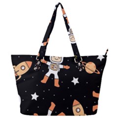 Astronaut Space Rockets Spaceman Full Print Shoulder Bag by Ravend