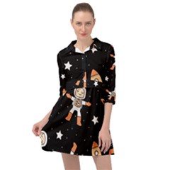 Astronaut Space Rockets Spaceman Mini Skater Shirt Dress by Ravend