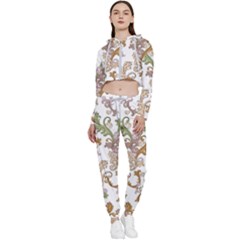 Pattern Design Art Decoration Cropped Zip Up Lounge Set by Ravend