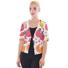 Fruit Sweet Pattern Cropped Button Cardigan by Ravend