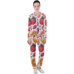 Fruit Sweet Pattern Casual Jacket And Pants Set by Ravend