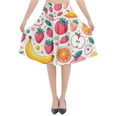 Fruit Sweet Pattern Flared Midi Skirt by Ravend