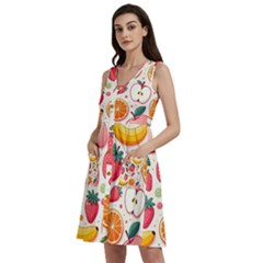 Fruit Sweet Pattern Sleeveless Dress With Pocket by Ravend