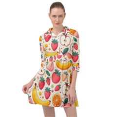 Fruit Sweet Pattern Mini Skater Shirt Dress by Ravend