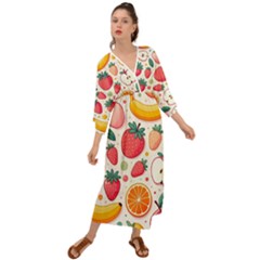 Fruit Sweet Pattern Grecian Style  Maxi Dress by Ravend