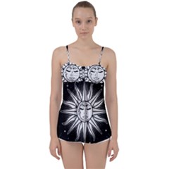 Sun Moon Star Universe Space Babydoll Tankini Top by Ravend