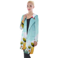 Fruits Sweet Papaya Orange Pattern Hooded Pocket Cardigan by Ravend