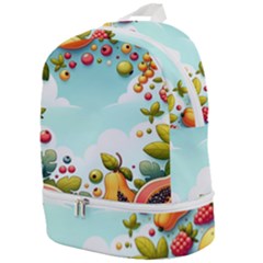 Fruits Sweet Papaya Orange Pattern Zip Bottom Backpack by Ravend