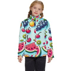 Fruits Sweet Pattern Kids  Puffer Bubble Jacket Coat by Ravend